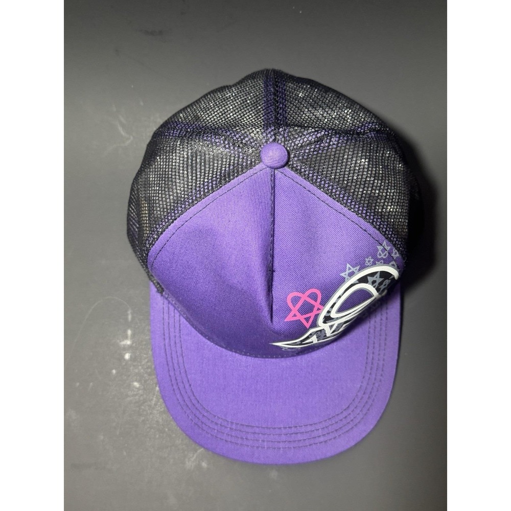 Y2K ADIO Heartagram HIM Skateboard‎ Mesh Back Hat One Size Rare - Picture 5 of 11